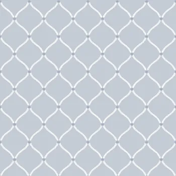 Tapeta Parato Bledě modrá vliesová tapeta na zeď s bílými ornamenty, 12356, Fiori Country, Parato, velikost 10,05 x 0,53 m