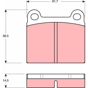 Brzdová destička Sada brzdových destiček, kotoučová brzda TRW GDB656