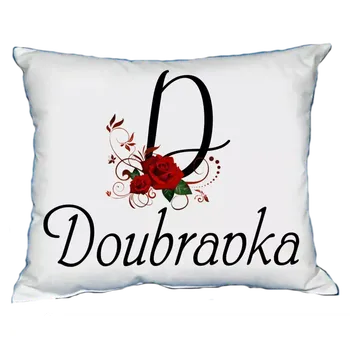 Dekorativní polštářek Polštář s dámským jménem DOUBRAVKA (polštářek dámské jméno )