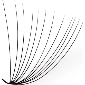 Umělé řasy Luxury Lashes 12D Premium Řasy v Hotovém Vějířku 500 ks Zakřivení umělých řas: CC, Délka umělých řas: 15 mm, Tloušťka řas: 005