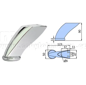 Stolová podnož Nabytekmorava Kovová noha chrom