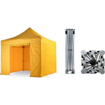 Zahradní stan Nůžkový párty stan 4x4 m TENTino BIG HEXAGON Barva opláštění: 4A - ŽLUTÁ