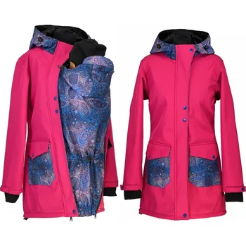 Softshellový nosící kabát 2v1 - fuchsie/obloha Velikost: XL