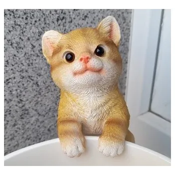 Zahradní dekorace Kočka polyston závěsná zrzavá