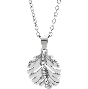 Módní doplněk JSB bijoux s.r.o. Ocelový náhrdelník palmový list s krystaly Swarovski Crysrtal