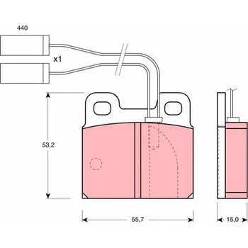 Brzdová destička Sada brzdových destiček, kotoučová brzda TRW GDB363