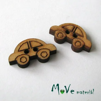 Knoflík Knoflík kokosový autíčko 20x12mm, 2ks