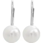 JSB bijoux s.r.o. Stříbrné náušnice klapky s říční perlou White (Stříbro 925/1000)