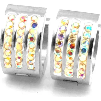 Náušnice Steel Jewelry Náušnice duhové kroužky z chirurgické oceli NS140320 dárkové balení zdarma