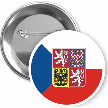 ON-DESIGN Placka s českou vlajkou a znakem 50 mm Typ buttonu: špendlík