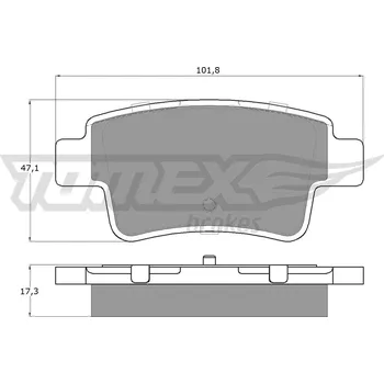 Brzdová destička Sada brzdových destiček, kotoučová brzda TOMEX Brakes 1462