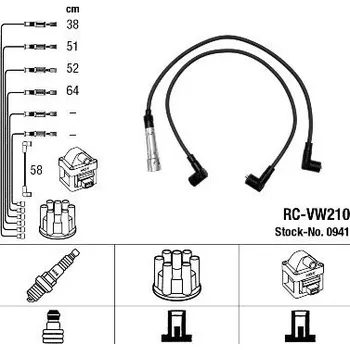 Zapalovací kabel Sada kabelů pro zapalování NGK RC-VW210