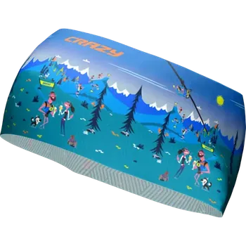 Sportovní čelenka Crazy Idea CRAZY BAND SHARP CUT I LOVE MOUNTAIN M (Lehká, výkonnostní čelenka s Graphenem.)