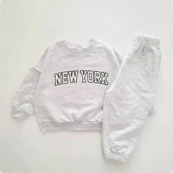 Kojenecká souprava 2 dílný kojenecký set mikina + tepláčky (vel. 3-36 měsíců) Barva: sada 2 - šedá, Velikost: 24-36 měs.