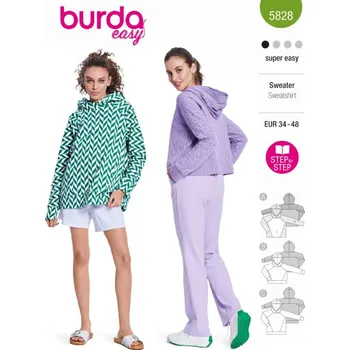 Nit Tištěný střih volná mikina s kapucí