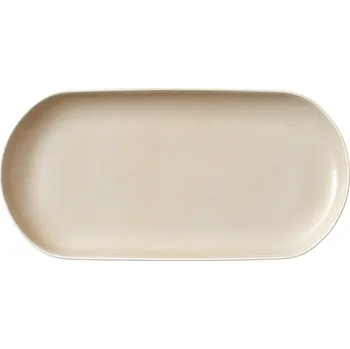 Servírovací stolek Studio Round Kameninový servírovací tác North 38 x 19 cm White/Matte Sand