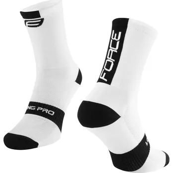 Pánské ponožky ponožky FORCE LONG PRO, bílo-černé Velikost: 36-41