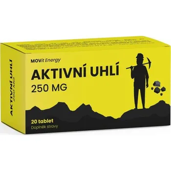 Přírodní produkt MOVit Energy Aktivní uhlí 250 mg 20 tbl.