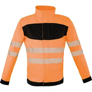 Pánská softshellová bunda Korntex Reflexní softshellová pracovní bunda KX1003 Signal Orange-Black XL