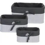 EXCELLENT HOUSEWARE Sada košíků bambus / textil 3 ks KO-MA1000030