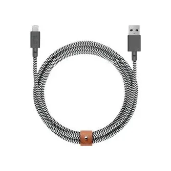 Datový kabel Native Union Belt Cable XL Lightning 3m, zebra