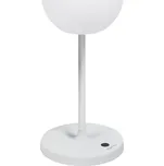 Bílá plastová stolní LED lampa Kave Home Dinesh se šedou podnoží