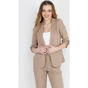 Dámské sako Vero Moda dámské lněné sako Jesmilo hnědé Velikost: S