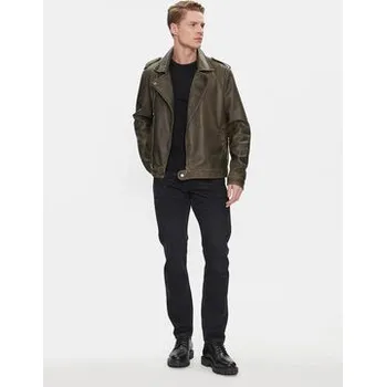 Pánská casual bunda Brave Soul Bunda z imitace kůže MJK-CONEYKHAKI Khaki Straight Fit S