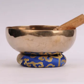 Tibetská mísa 470 g - průměr 17,5 cm, ručně tepaná, tón C, s paličkou v ceně