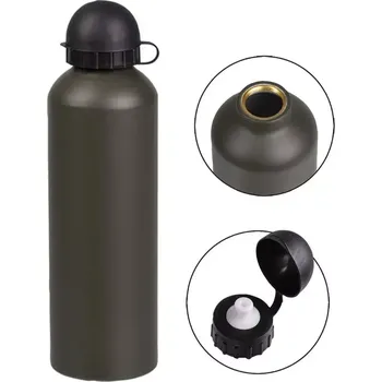 Kempingové nádobí Láhev ALU 0,75L vojenská khaki (Lehká hliníková láhev na tekutiny.)