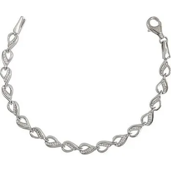 Náramek Stříbrný zirkonový náramek délka náramku 19cm