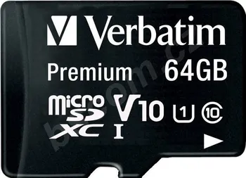 Paměťová karta Verbatim microSDXC 64 GB Class 10 UHS-I U1 + SD adaptér (44084)