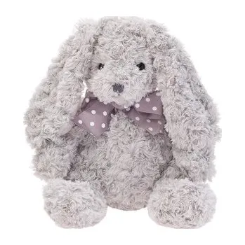 plyšák Królik Caramen szary z kokardą 20cm