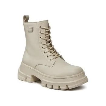 Dámské tenisky Tommy Jeans Turistická obuv Tjw Chunky Leather Boot EN0EN02503 Béžová 40