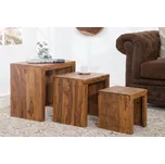 Sada tří masivních stolků Madeira palisandr