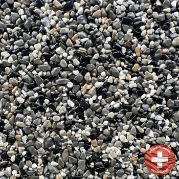 Kamenný koberec Báča Beton Kamenný koberec na podlahu Vento Frakce: Jemná (0,7 – 1,8 mm), vydatnost setu 1,8 m², Doporučené použití v: interiéru - dvousložková epoxidová pryskyřice