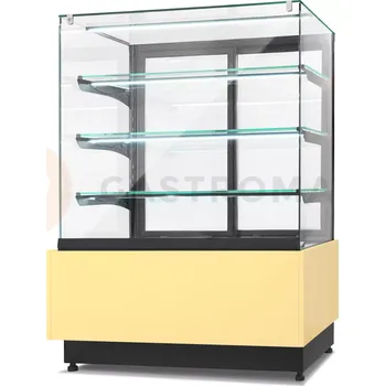 Chladící cukrářská vitrína, výklopné přední sklo, osvětlený sokl, 1300x690x1300 mm | RESTO QUALITY, Dolce Visione Premium 1300
