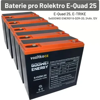 Trakční baterie Baterie pro Rolektro E-Quad 25 (5 x GOOWEI ENERGY 6-DZM-20, 24Ah, 12V)
