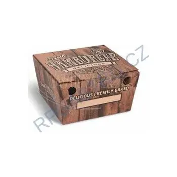 Jednorázové nádobí Burger boxy (PAP) S POTISKEM 150 x 150 x 95 mm [100 ks] (71815) (Papírová krabička na hamburger 15 x 15 x 9,5 cm, 100 ks)