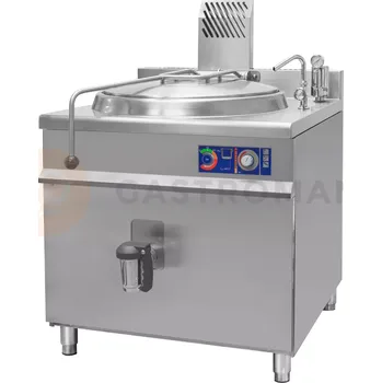 Plynová kartuše Plynový varný kotel s nepřímým ohřevem, možnost míchadla, 19 kW, 150 l, 900x900x900 mm | RESTO QUALITY, RQLR-152G