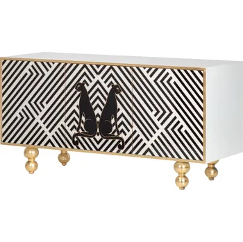 Organizace kuchyně Designový příborník Pop Art Leopard 150cm zlatá