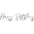 PartyDeco Závěsný banner Happy Birthday 62 cm stříbrný