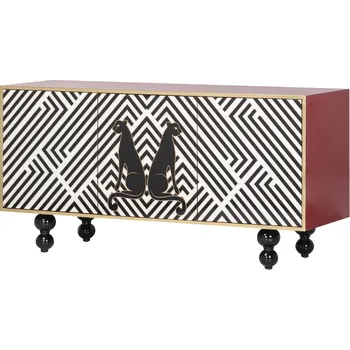 Příborník do zásuvky Designový příborník Pop Art Leopard 150cm červená