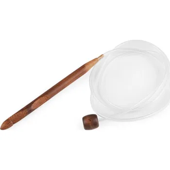 Jehla na filcování Bambusový háček na tuniské háčkování - 12 (10 mm) bambus tmavý