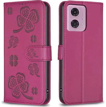 Pouzdro na mobilní telefon Pouzdro TVC "Listy" pro Motorola Moto G34 Barva: Červená