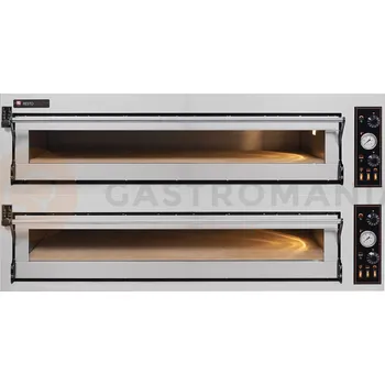 Pec na pizzu Pizza pec elektrická, manuální ovládání, šamotová modulová pec, široký, 6+6x 40 cm, 4+4x 600x400 mm, 1540x985x750 mm | RESTO QUALITY, BAKE 66/L