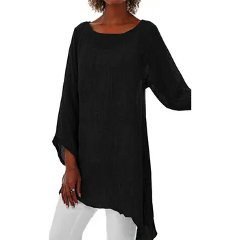 Dámská tunika Dámská jednobarevná tunika na léto Barva: Černá, Velikost: XL