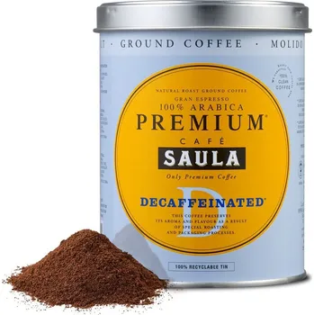 Káva Café Saula | káva z pečlivě vybraných zrn Café Saula - Káva Premium Bez Kofeinu, mletá. plechovka 250g