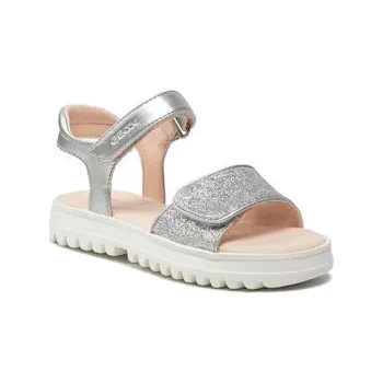 Dámské sandále Sandály Geox J S.Coralie G. B J256EB 0NFEW C1007 S Stříbrná 28