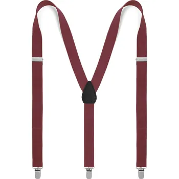 Kšandy Úzké šle vínové barvy Burgundy - Trendhim